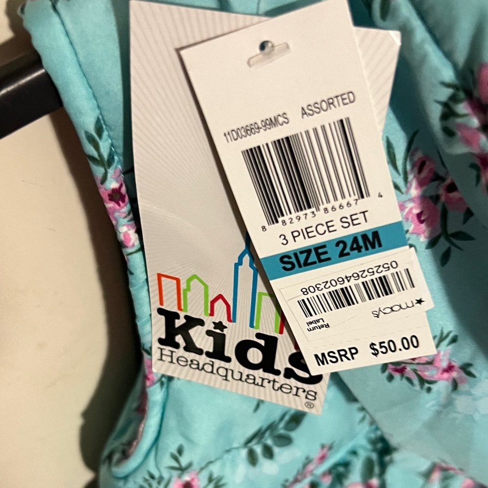 Kids Headquarters Floral Vest - Teal and Pink - Picture 3 of 7